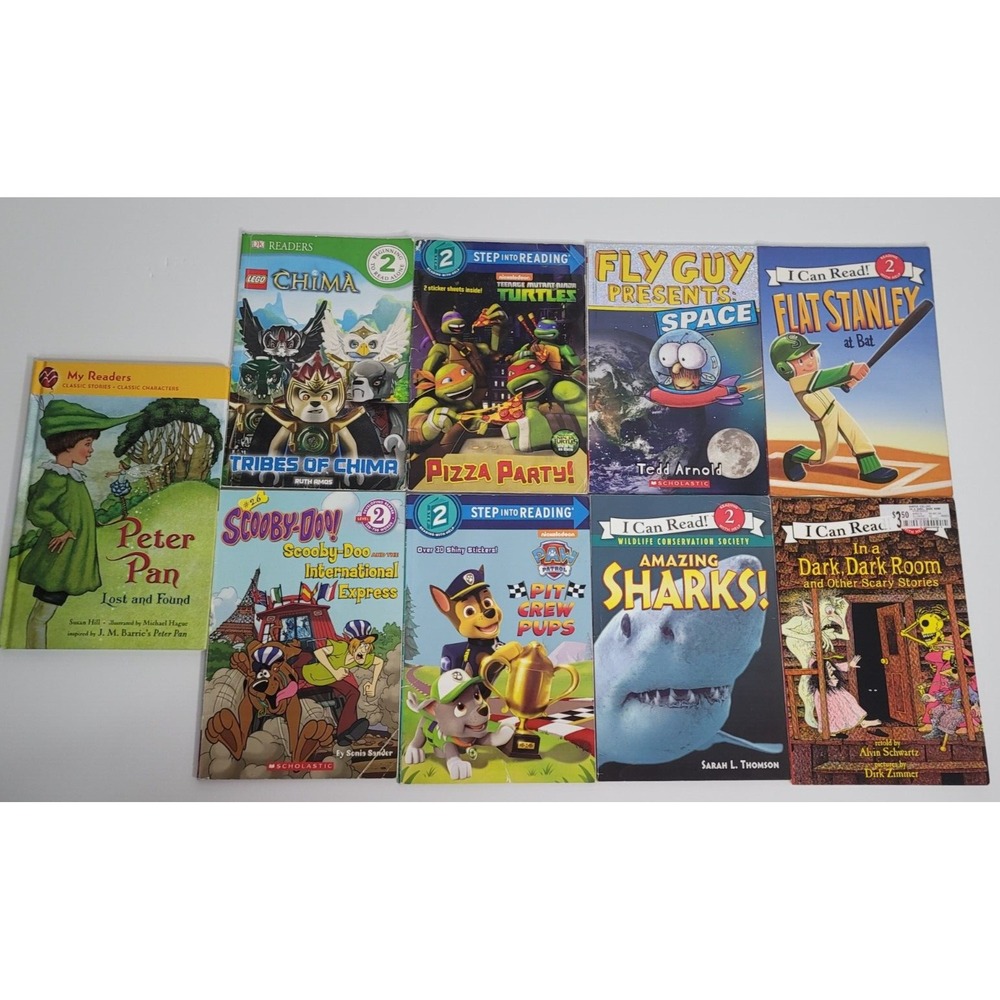 9 Reader Books Lot Level 2 Kindergarten 1st 2nd Grade Boys Chima Paw Patrol TMNT